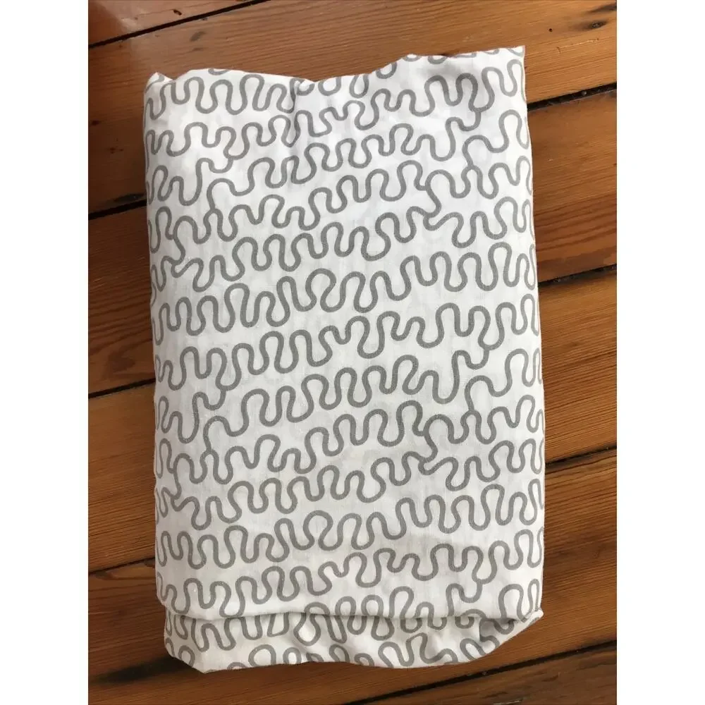 IKEA Krakris White Gray Squiggle Pattern Geometric 100% Cotton Twin Duvet Cover